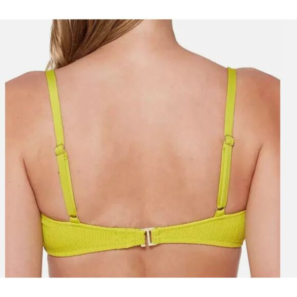 SANCTUARY SANDBAR SEAMED Green Yellow BRALETTE Swim BIKINI TOP Large - Picture 3 of 4